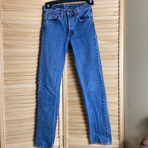 Levis Srauss & Co Unisex 505 Red Tag Jeans Straight Leg Reg Fit Size 28/32